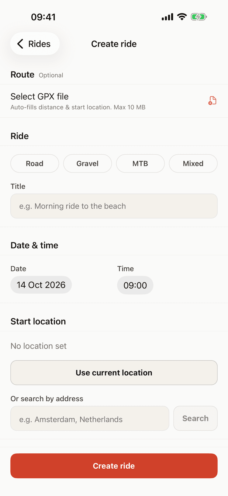 Draft app — plan your own ride